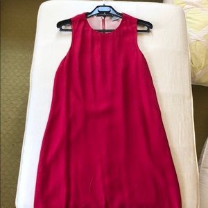 Fuchsia a-line fitting dress.